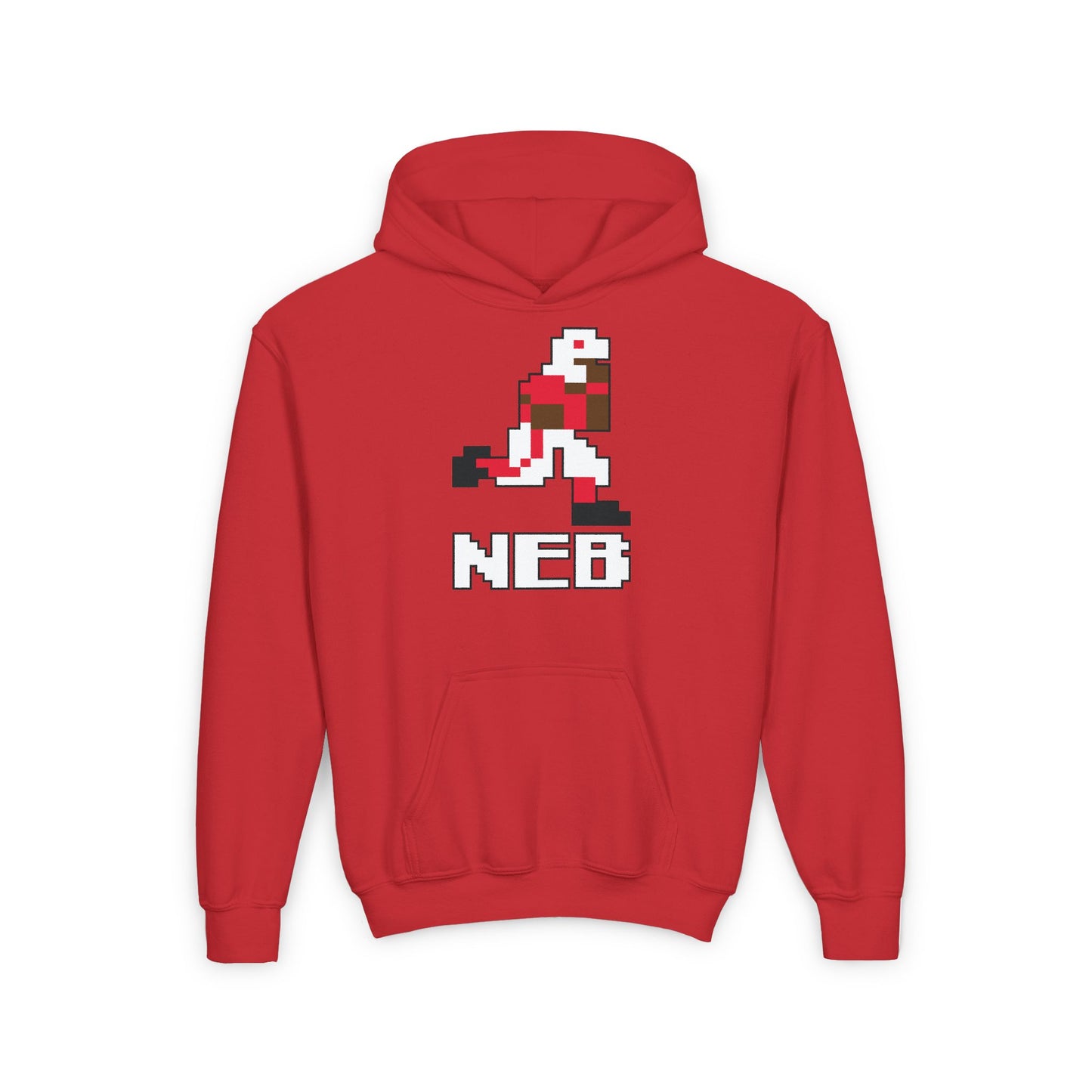 8-bit Neb Football - Youth Hoodie Red