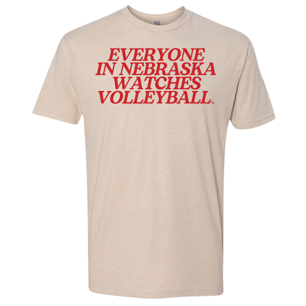 Everyone watches volleyball
