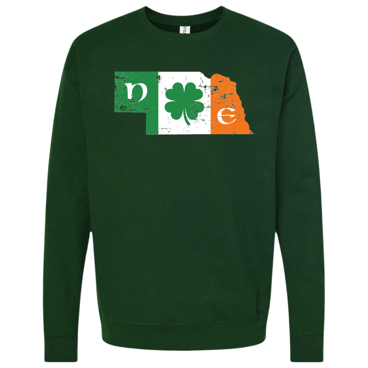 Irish Flag Nebraska - Crewneck Sweatshirt