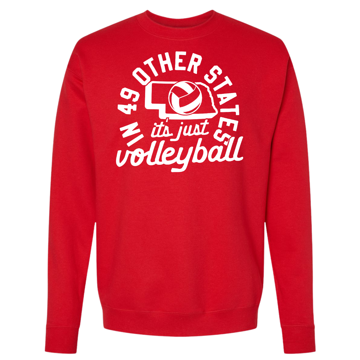 In 49 other states.... volleyball crewneck