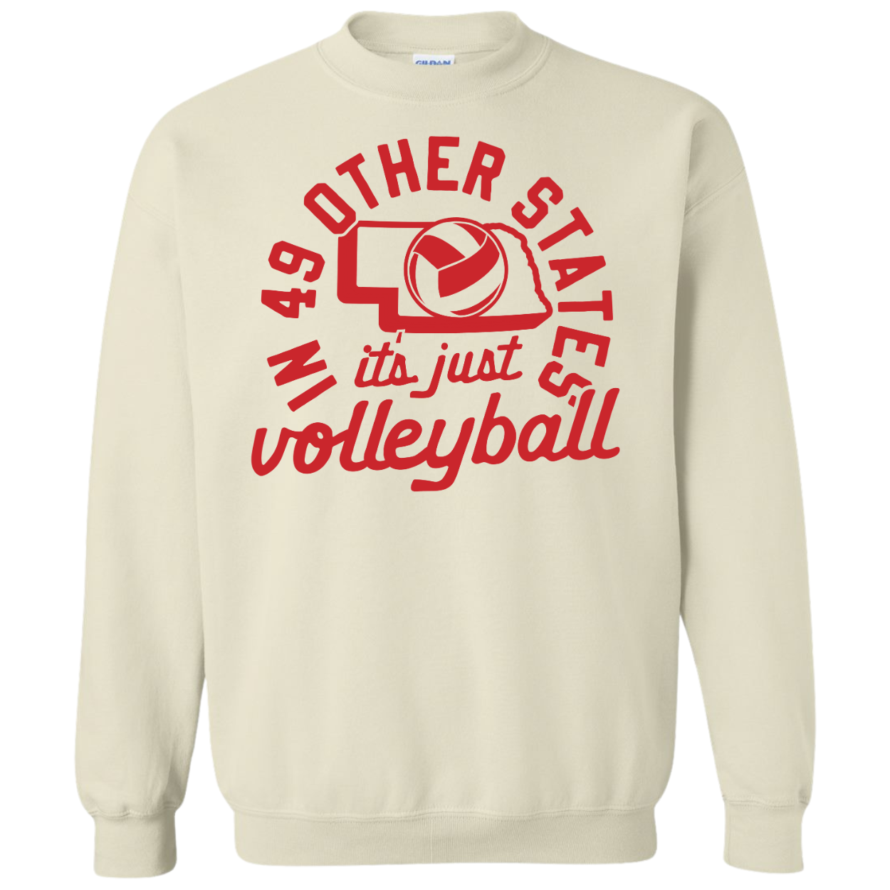 In 49 other states.... volleyball crewneck