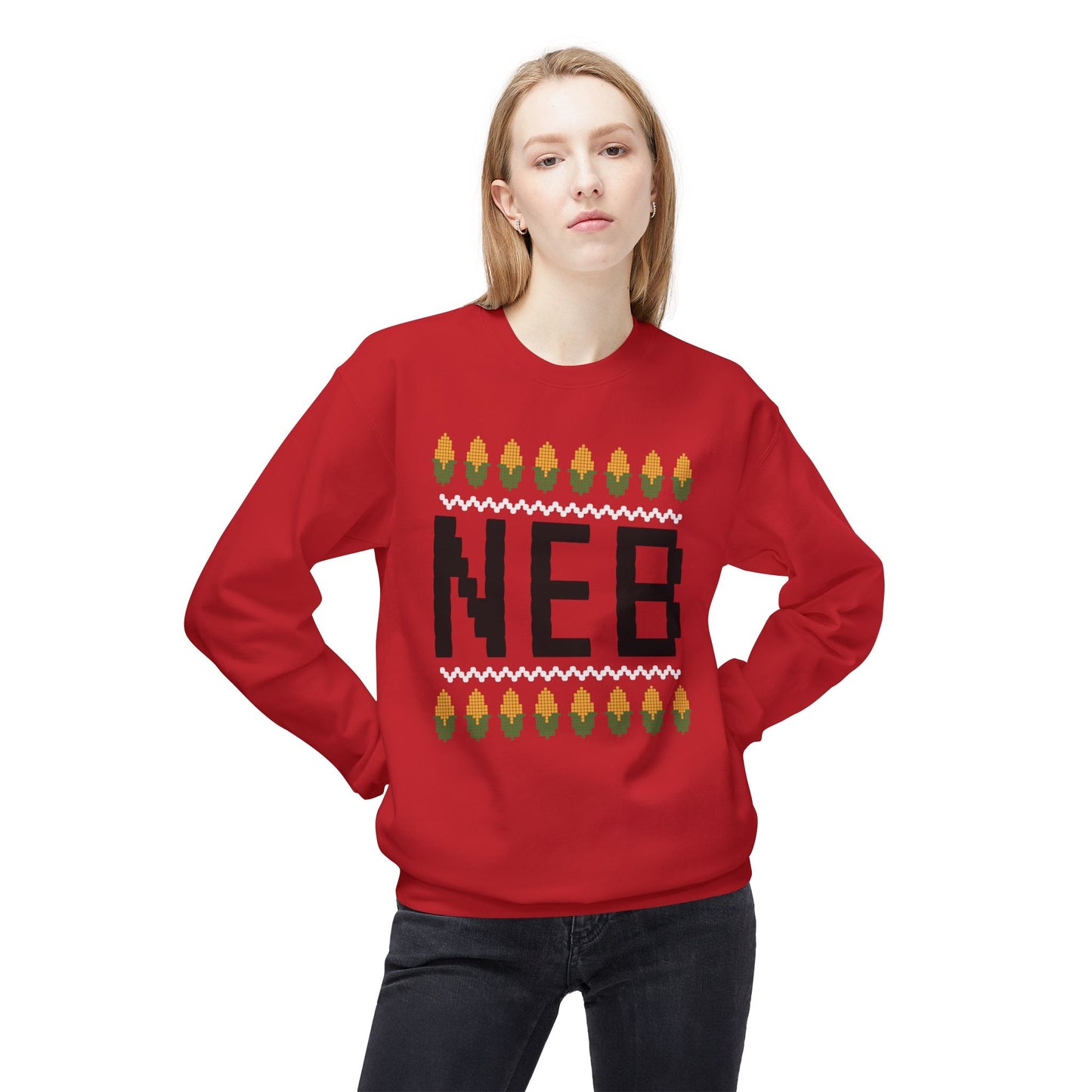 Nebraska Christmas Sweater - Red