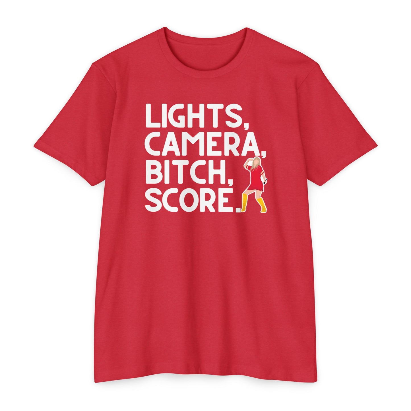 Lights, Camera, Bitch, Score - Taylor Shirt - red