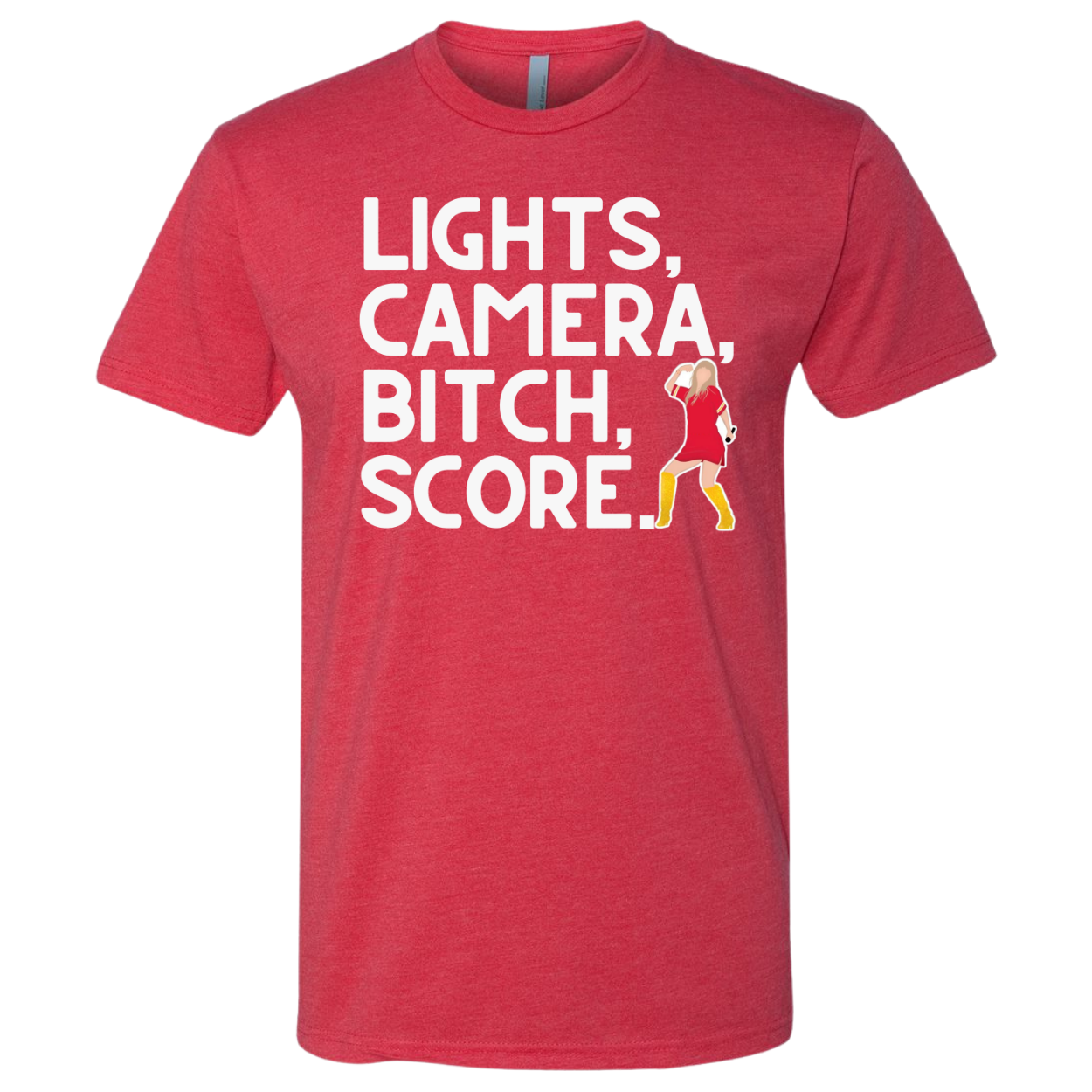 Lights, Camera, Bitch, Score - Taylor Shirt - red