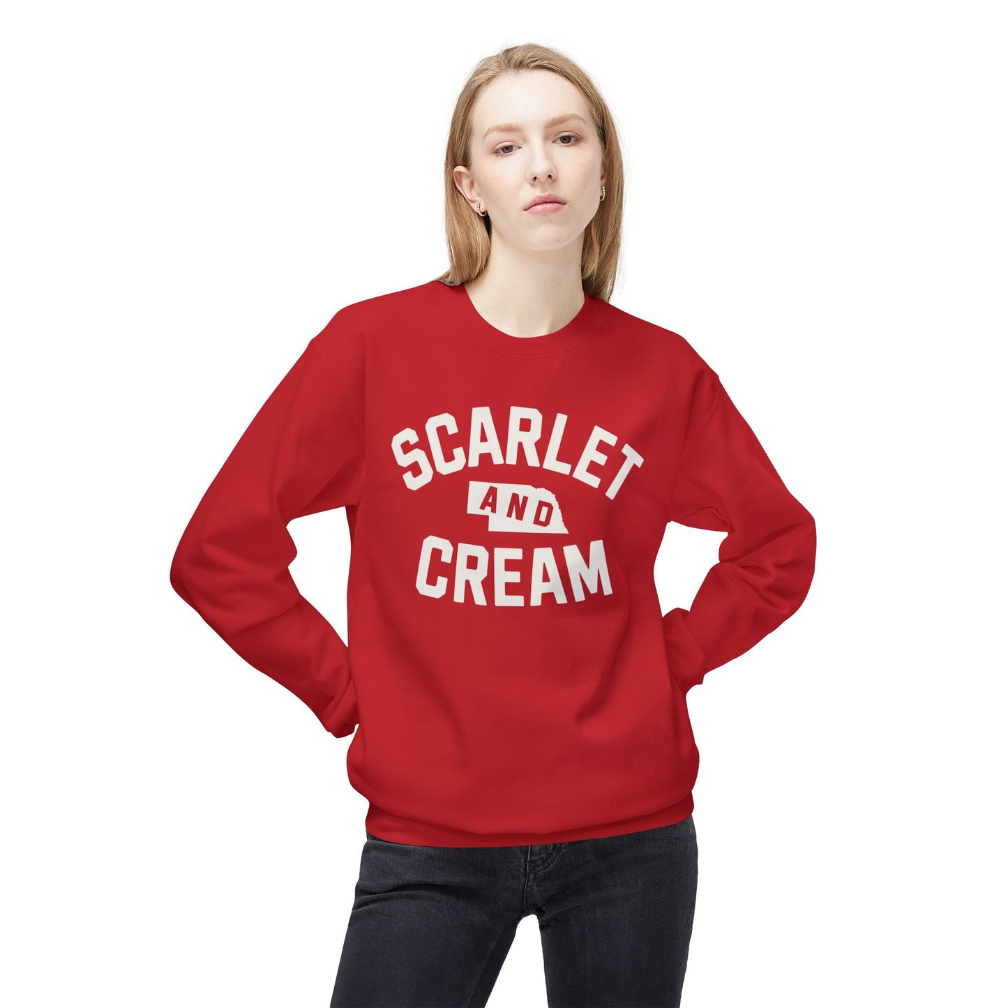 Scarlet and Cream - Crewneck sweatshirt