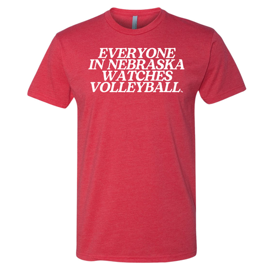 Everyone watches volleyball